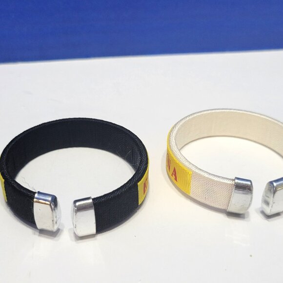 Vintage Espana Spain Flag Cuff Bracelets Pair - Picture 5 of 7